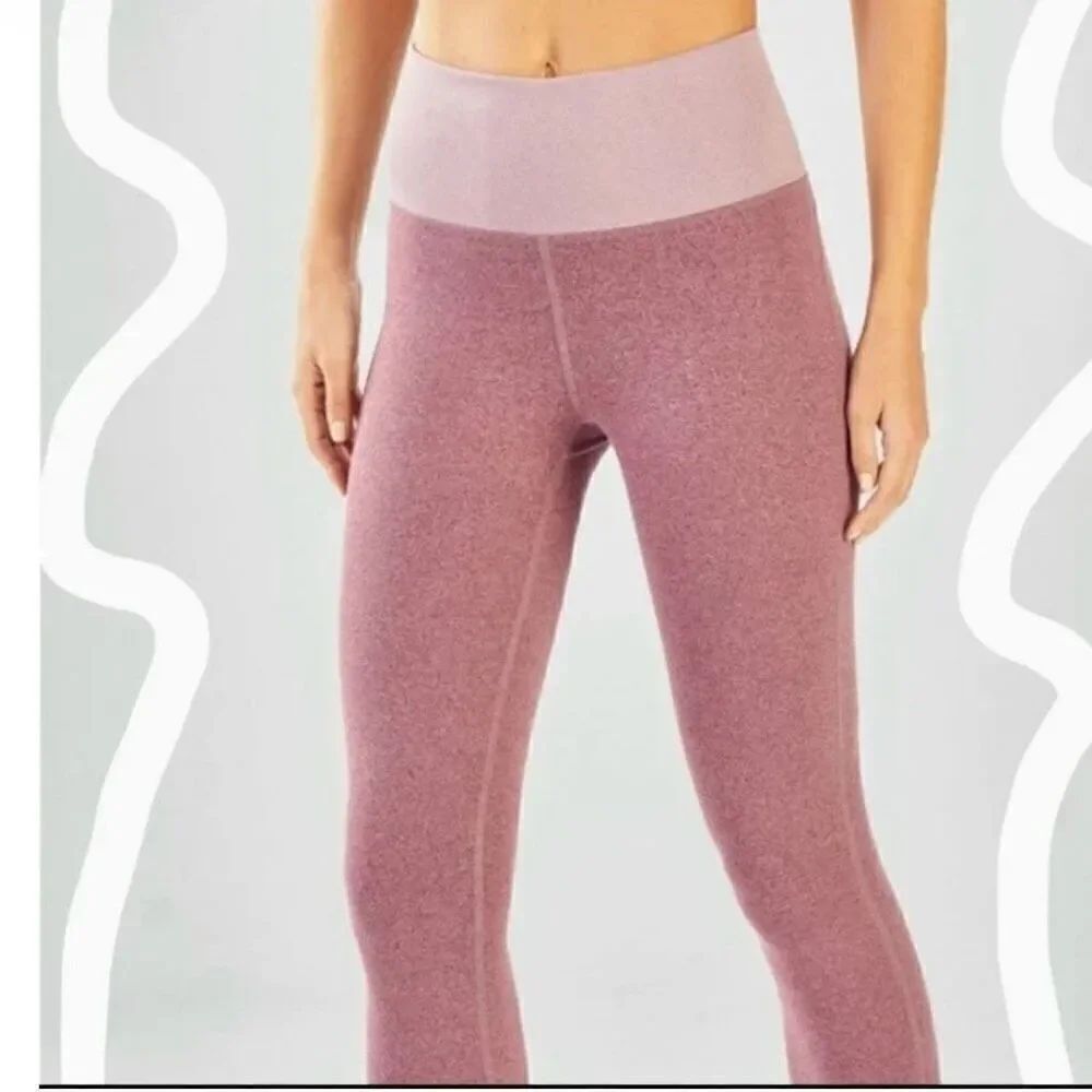 Fabletics pink two tone compression legging crop M